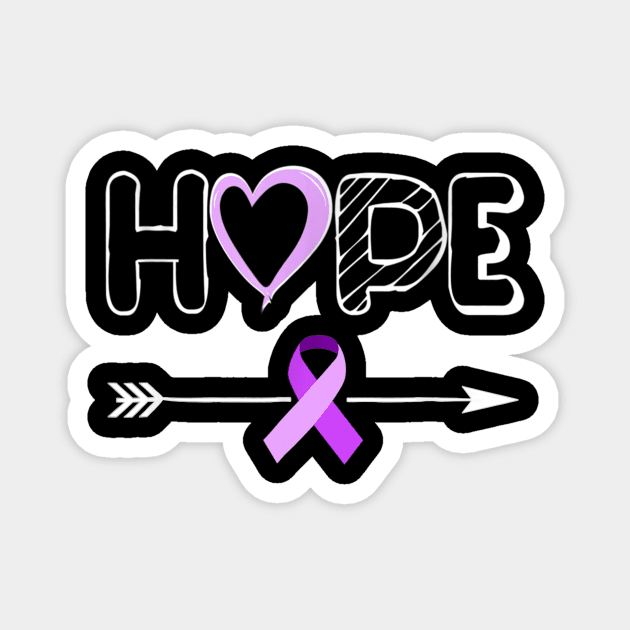 Hope Purple Ribbon Pancreatic cancer Awareness Month Magnet by LiFilimon