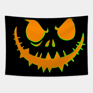 Pumpkin face halloween funny shirt and mask Tapestry