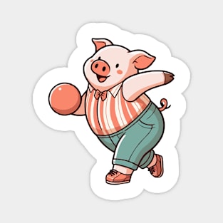 pig bowling Magnet