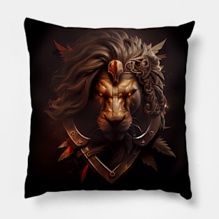 lion king warrior emblem Pillow