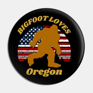 Bigfoot loves America and Oregon too Pin