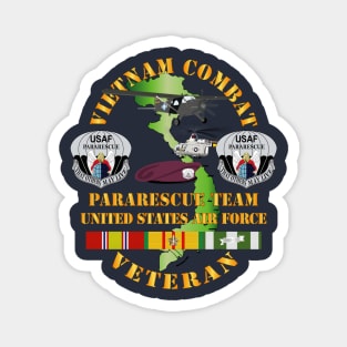 Vietnam Combat Veteran w Pararescue Huskie Magnet