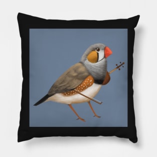 Musical Zebra Finch Pillow