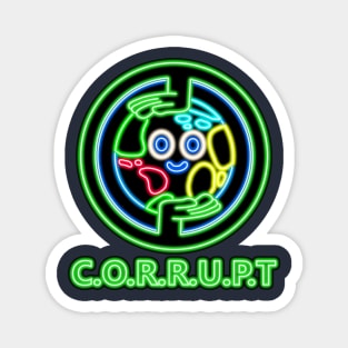 CORRUPT Logo Neon Sign from The Amazing World of Gumball Magnet