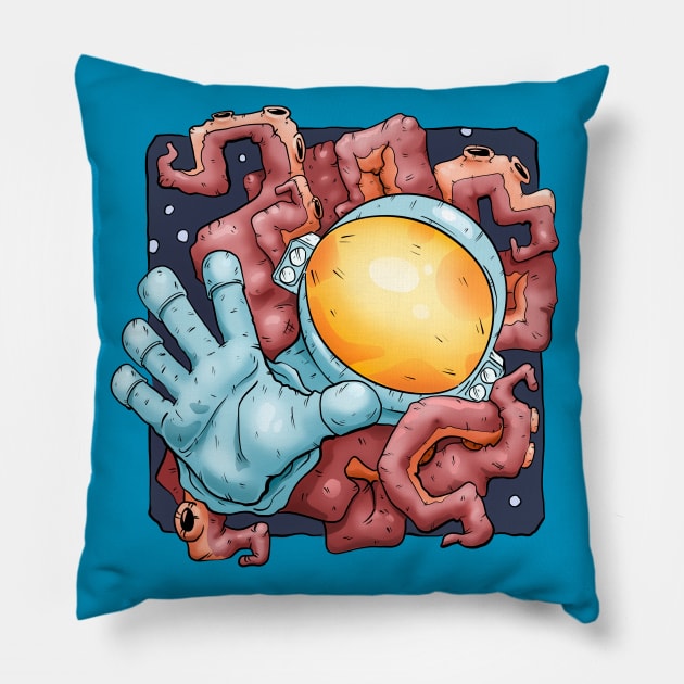 Space monster Pillow by vanpaul54