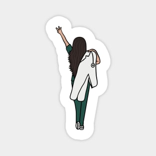 Graduation white coat scrub Magnet