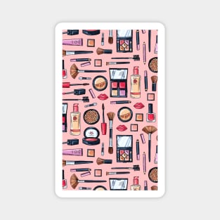 Fashion Girl Loving Make up Products Pattern Artwork Magnet