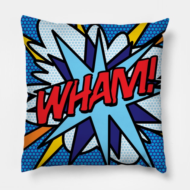 Comic Book Pop Art WHAM Pillow by Thisisnotme