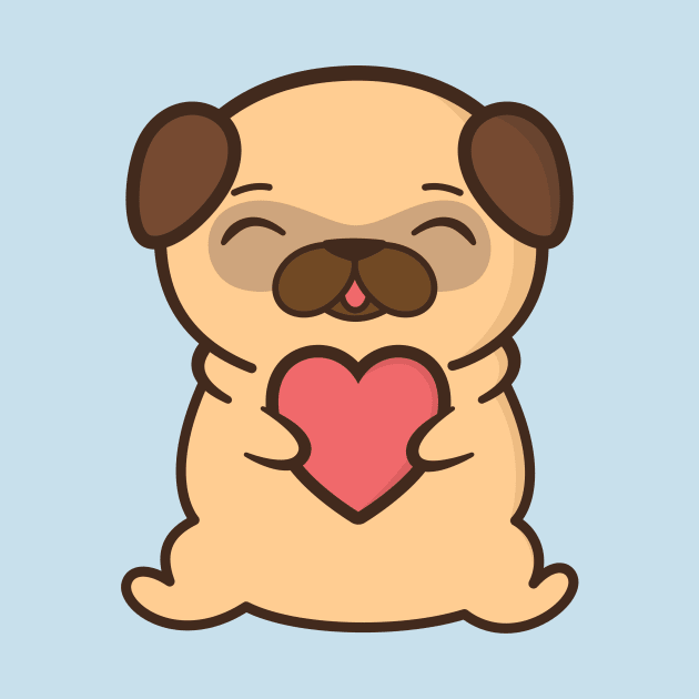 Cute and Kawaii Adorable Pug by happinessinatee