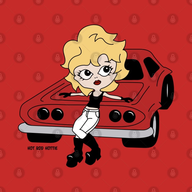 Hot Rod Hottie, Hot Rod Cartoon, Girl On Car by Morrissey OC