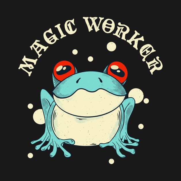 Magic Worker Frog Cottagecore Aesthetic by Foxxy Merch