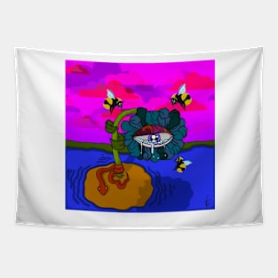 (Sad Freida) all seeing eye psychedelic flower art Tapestry