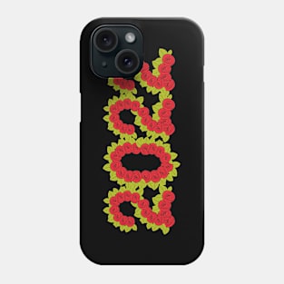 2022 formed with red roses and green leaves Phone Case