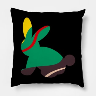 Rabbit Silhouette with an Abstract Pattern Pillow