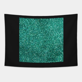 Sparkly Mermaid Green Aqua Glitter Tapestry