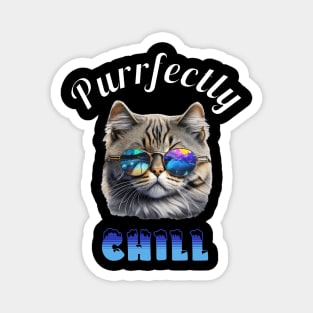 Purrfectly Chill Cat with Shades Magnet