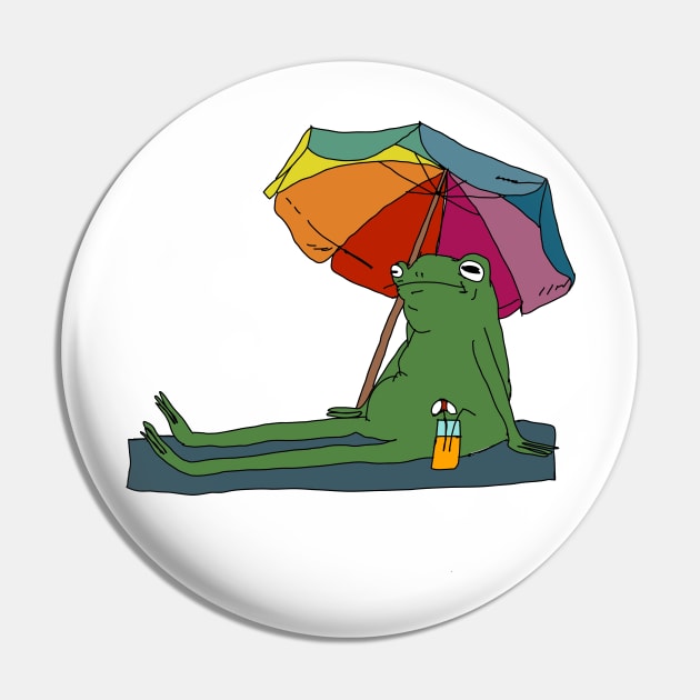 Frog at the beach Pin by Noamdelf06