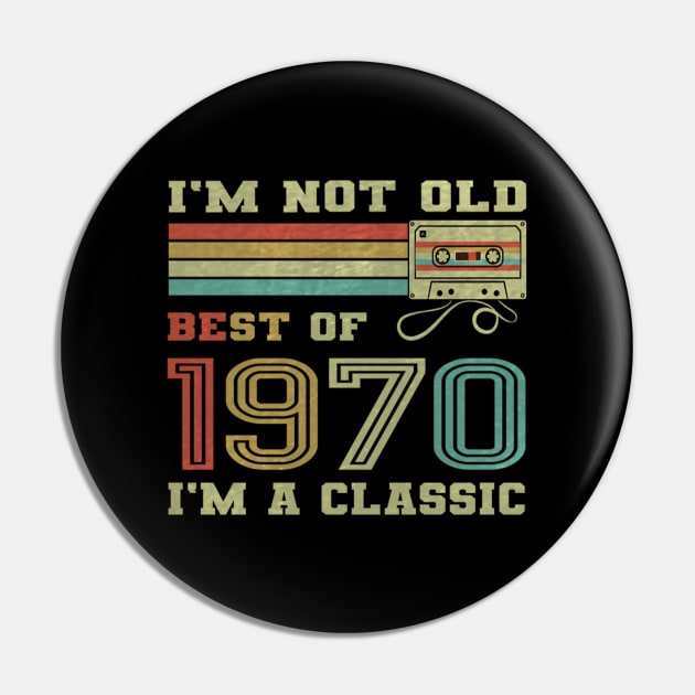 Best Of 1970 51st Birthday Gifts Cassette Tape Vintage Pin by sufian