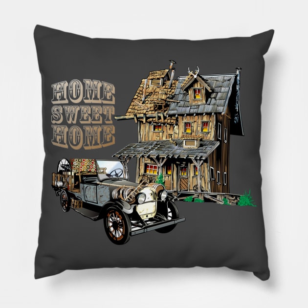 Comic Home Sweet Home Pillow by NTFGP