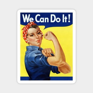 Traditional Restored Rosie The Riveter "We Can Do It" Print Magnet