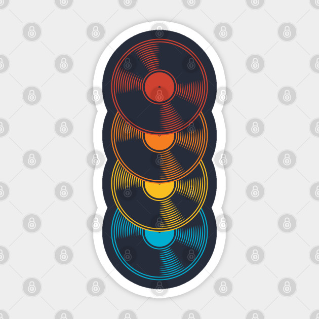 Rainbow Vinyl Record Record Sticker Teepublic