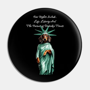 Dachshund Statue Of Liberty #1 Pin