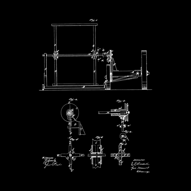 Mower Vintage Patent Hand Drawing by TheYoungDesigns