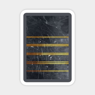 Gold Lines Grey Marble Magnet