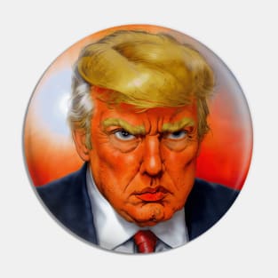 Trump Cartoon Mugshot Pin