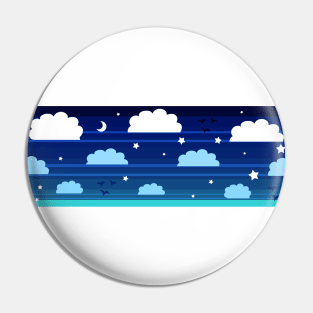 Blue Night Sky Stars and Moon Pin