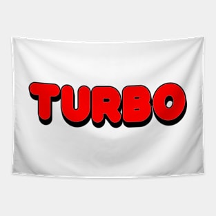 Turbo Word Red Print Tapestry