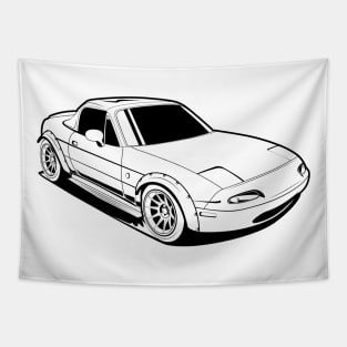 Black line miata classic Tapestry