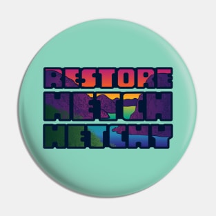 Restore Hetch Hetchy Retro Text Pin