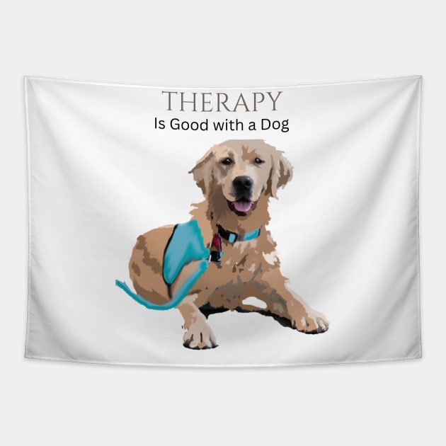 Therapy Dog Turquoise Tapestry by B C Designs