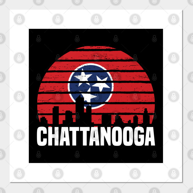 Chattanooga Tennessee Tn Group City Silhouette Flag Chattanooga Posters And Art Prints Teepublic