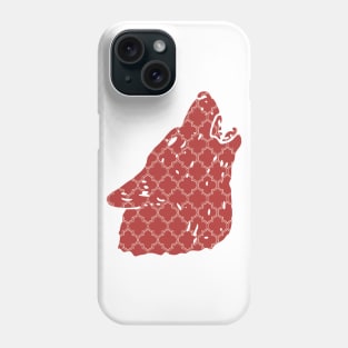 Wolf Silhouette with Pattern Phone Case