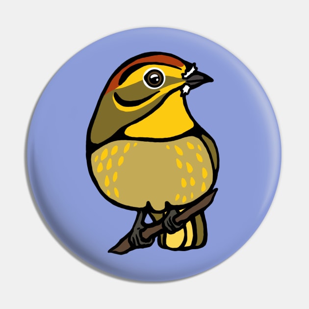 Palm Warbler Graphic Pin by New World Aster 