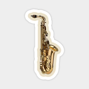 Saxophone cartoon illustration Magnet