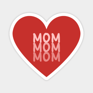 Mom - Repeated Text Inside A Red Heart Magnet