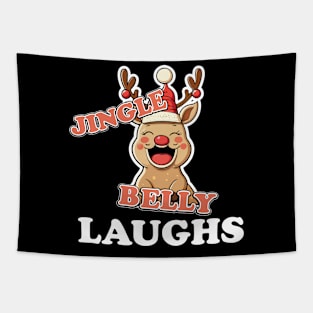 Reindeer Kawaii Jingle Belly Laughs Tapestry