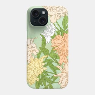 Vintage Victoriana Botanical Chrysanthemum Illustration Design Phone Case
