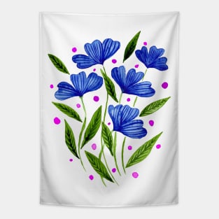 Cute florals - blue and green Tapestry