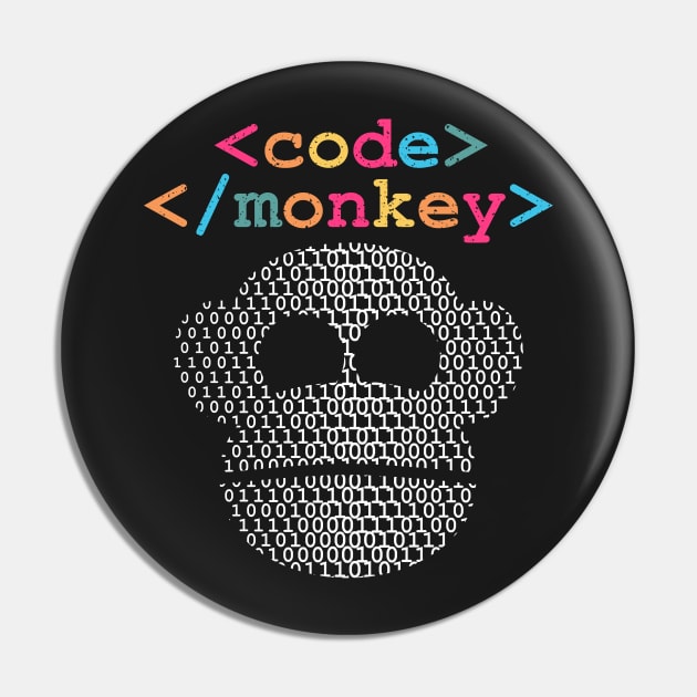 Code Monkey - Developer Syntax Pin by BraaiNinja