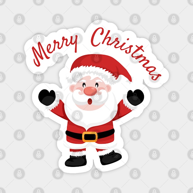 Merry christmas and Cute Santa Claus. Magnet by Longgilbert