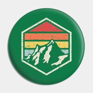 Retro Badge Hiker Dark Pin