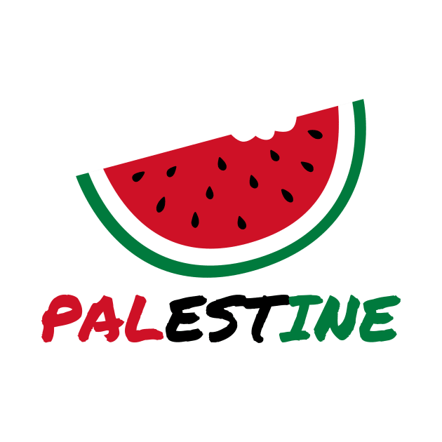 Palestine Watermelon - Hand Write Palestine Flag Color by GosokanKelambu