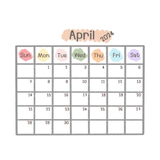 April 2024 Calendar T-Shirt