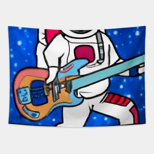 Astronaut Plays Guitar Tapestry