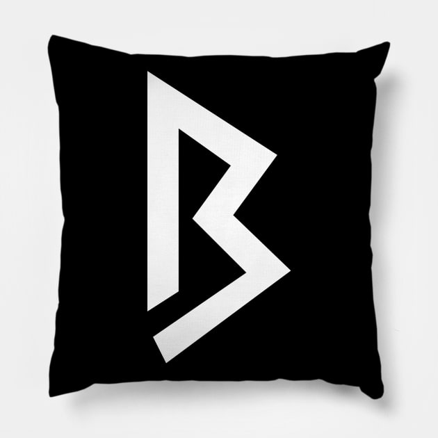 B – Greek Mythology - White Letter B Pillow by Mythology Masters