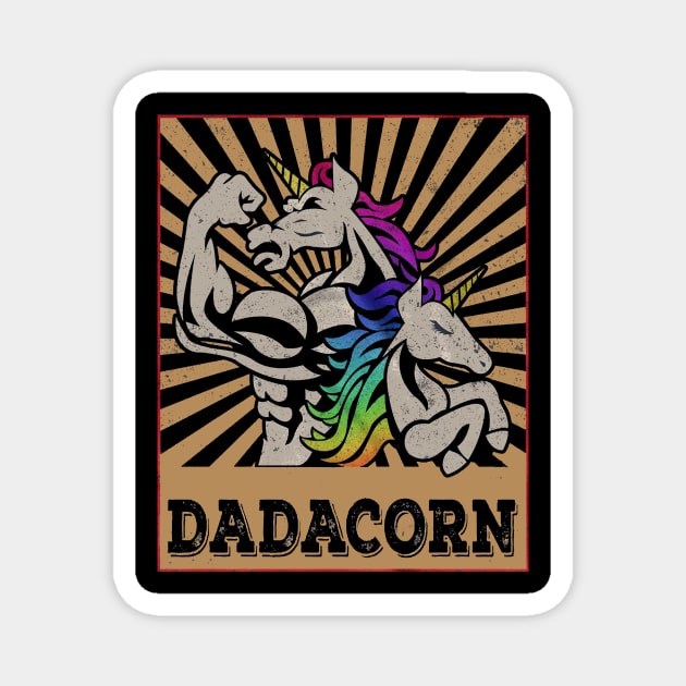 Dadacorn T Shirt Unicorn Muscle Dad - Baby Fathers Day Gift Magnet by Bagley Shop